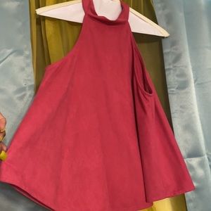 She & Sky pink sleeveless halter top